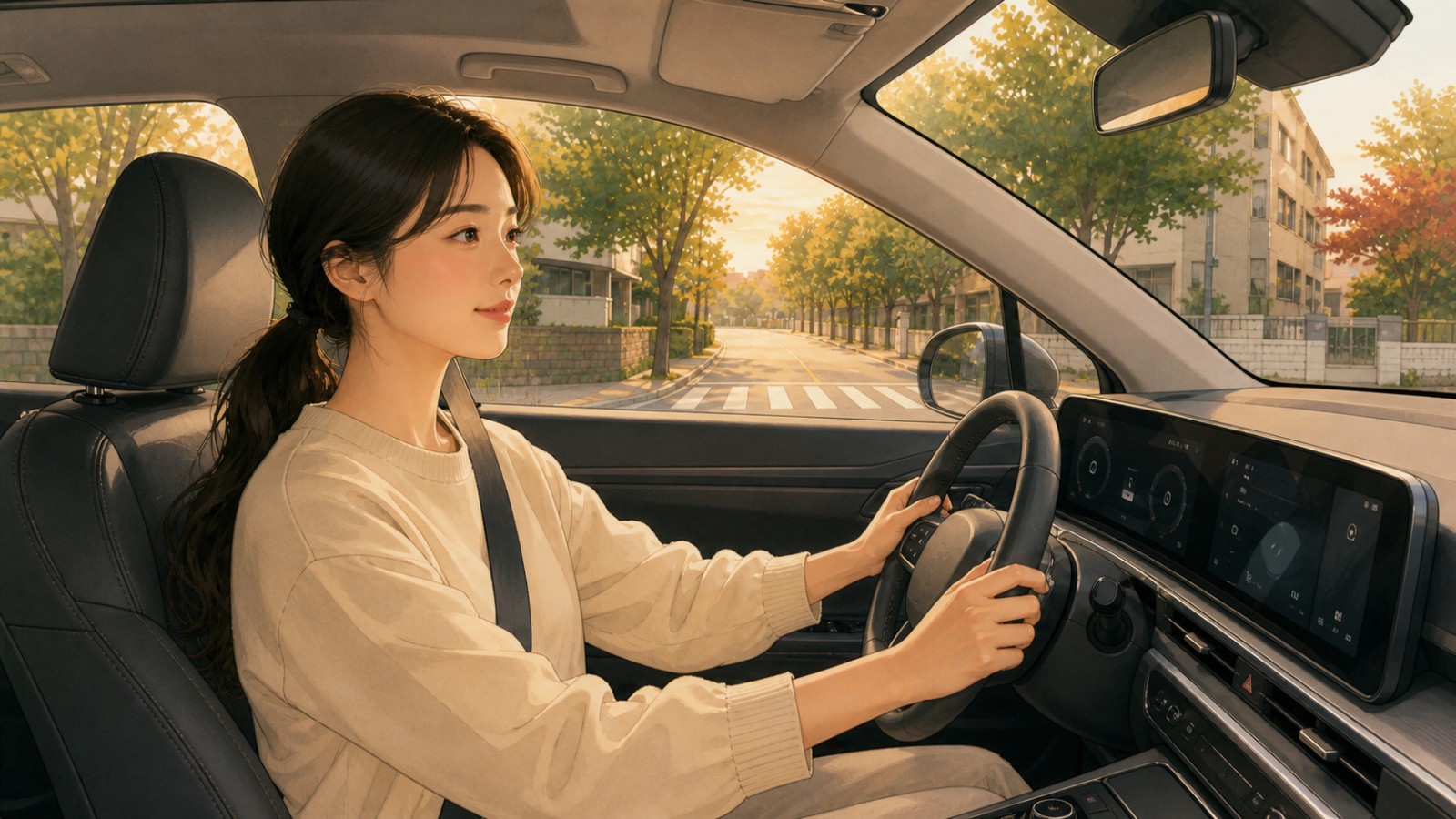 송도 여성 운전자 방문운전연수 일러스트